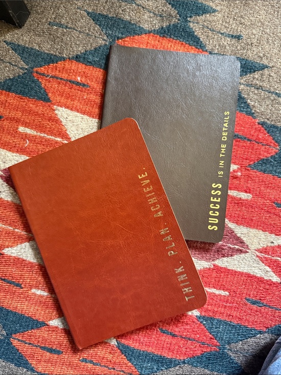 Charitylane Other - Leather Notebooks with Gold Foil Text - Brown & Rust JUNK JOURNALS